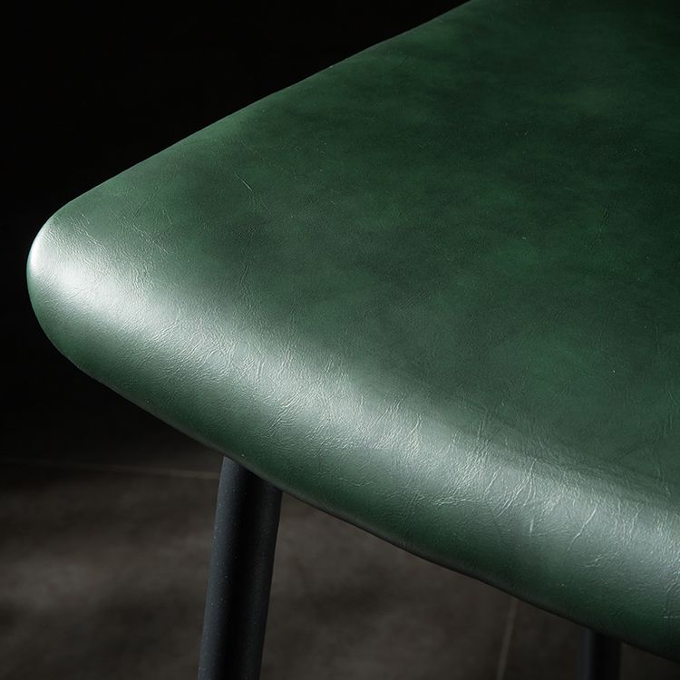 Contemporary Style Low Back Upholstered Bar Stool with Metal Legs