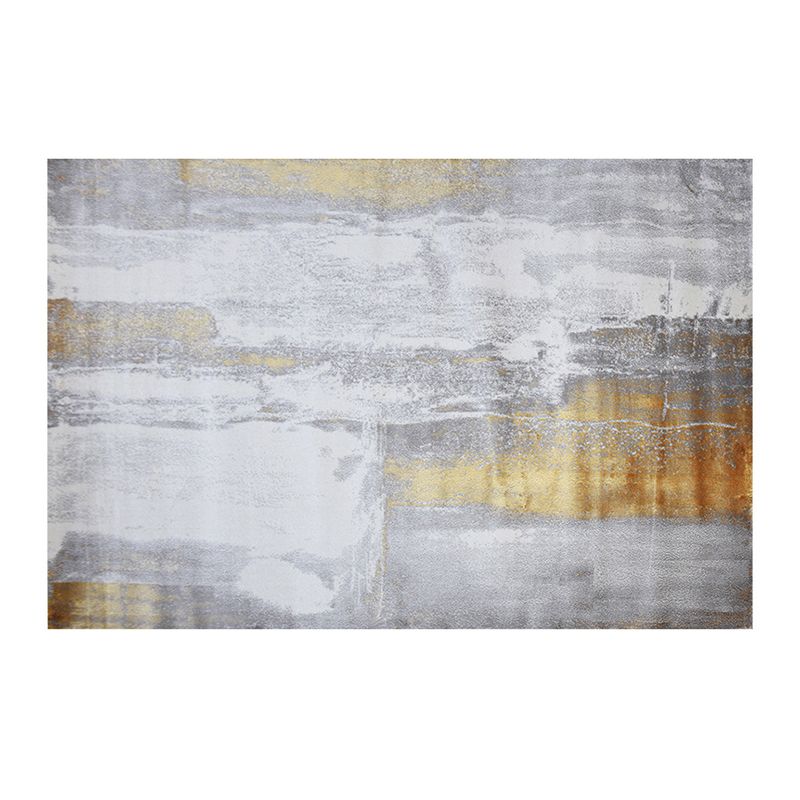 Gray Gold Industrial Carpet Polyester Graphic Carpet Washable Carpet for Living Room