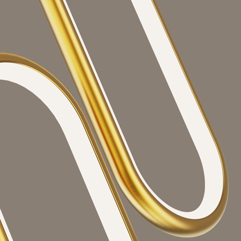 Linear Shape Hanging Light Modern Style Metal Hanging Lighting for Bedside