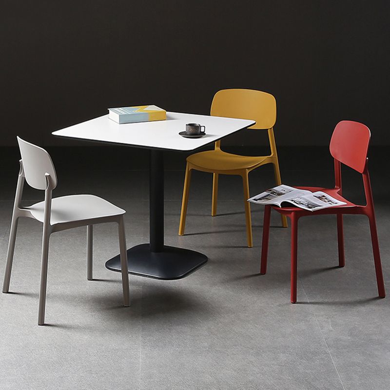 Plastic Armless Dining Chairs Scandinavian Open Back Dining Side Chair