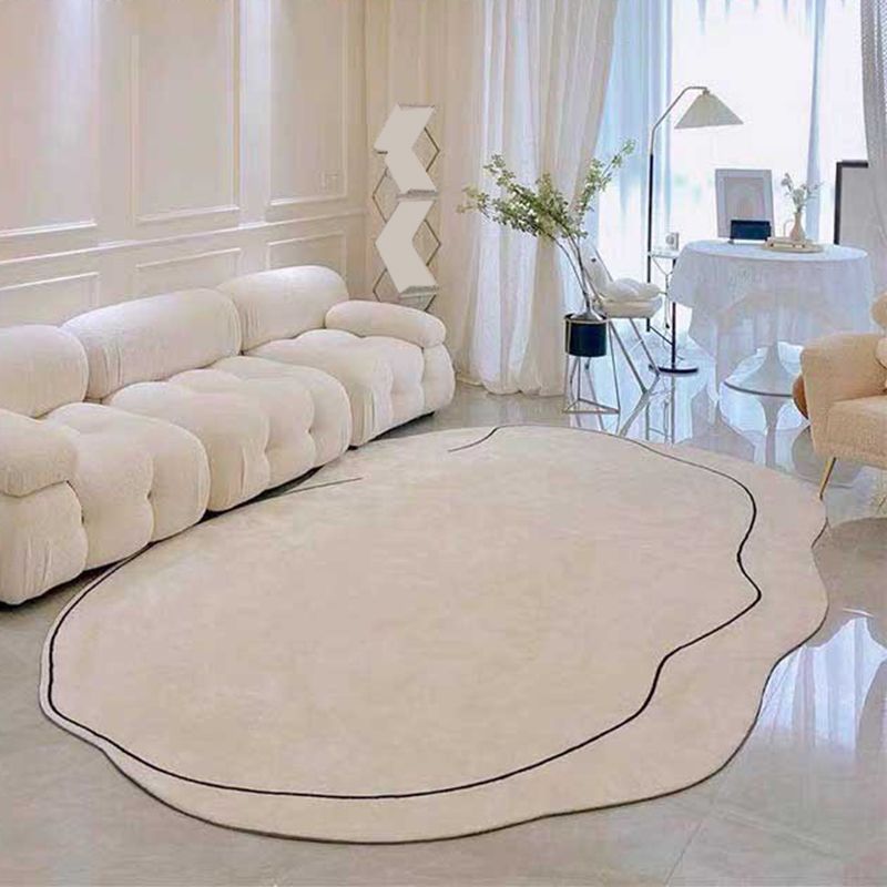 Novelty Shade Tribal Diamond Rug Beige Polyester Carpet Stain Resistant Rug for Bedroom