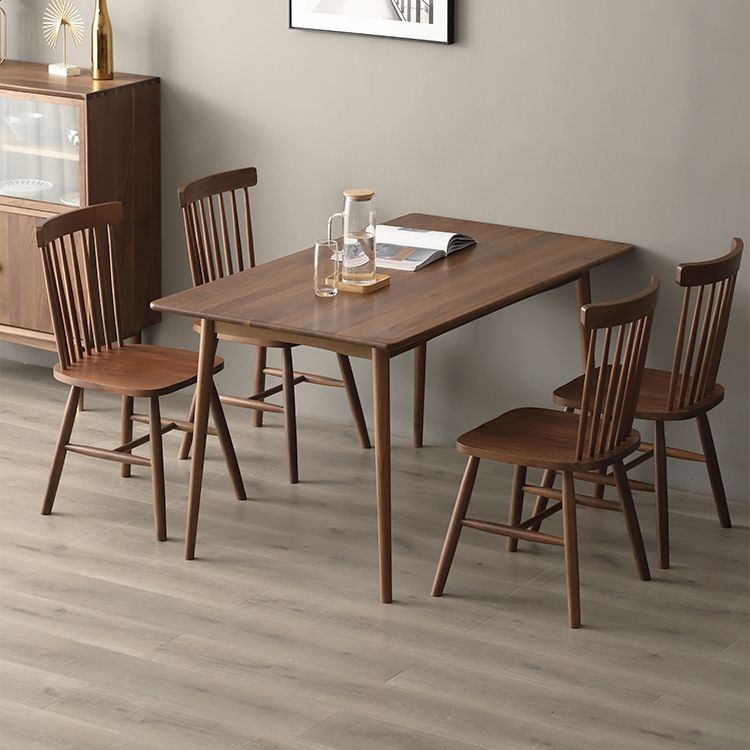 Contemporary Solid Wood Top Dining Room Furniture with Wooden 4 Legs Table Dinette Set