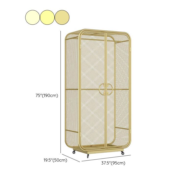 Bedroom Metal Wardrobe Industrial Style Rectangular Wardrobe Closet