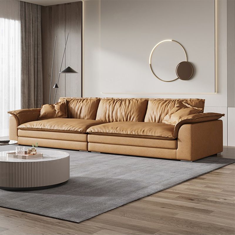Faux Leather Modern Cushions Sofa 30.7" H Pillow Top Arm Sofa & Chaise