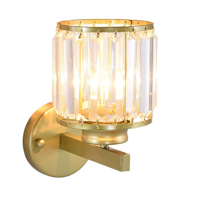 Crystal Half Cylinder Shape Wall Lights Modern Style 1-Light Wall Light Sconce