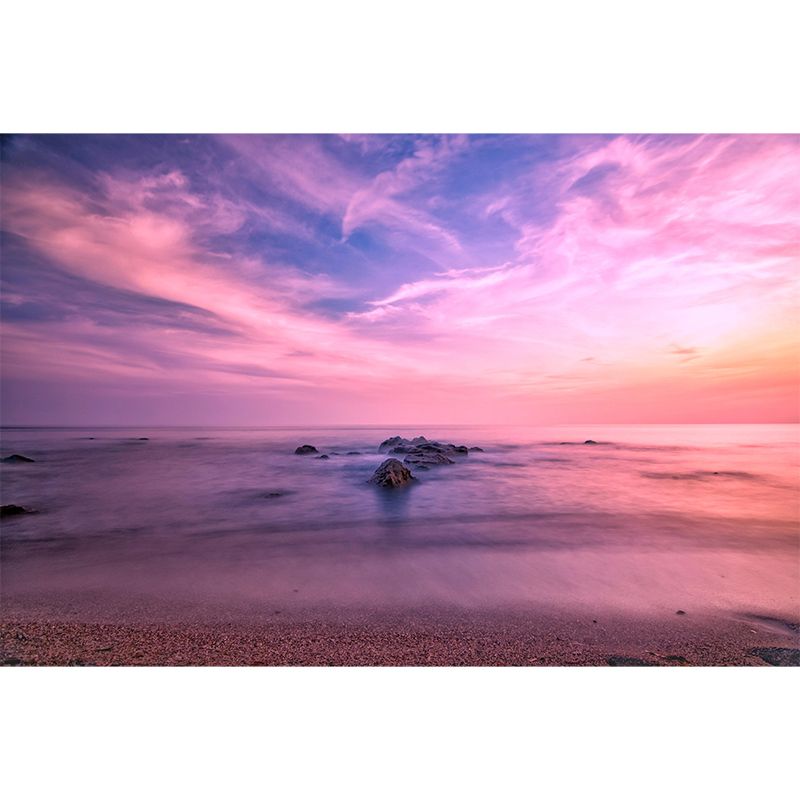 Customized Modern Seascape Wall Mural Mildew Resistant Wallpaper for Bathroom