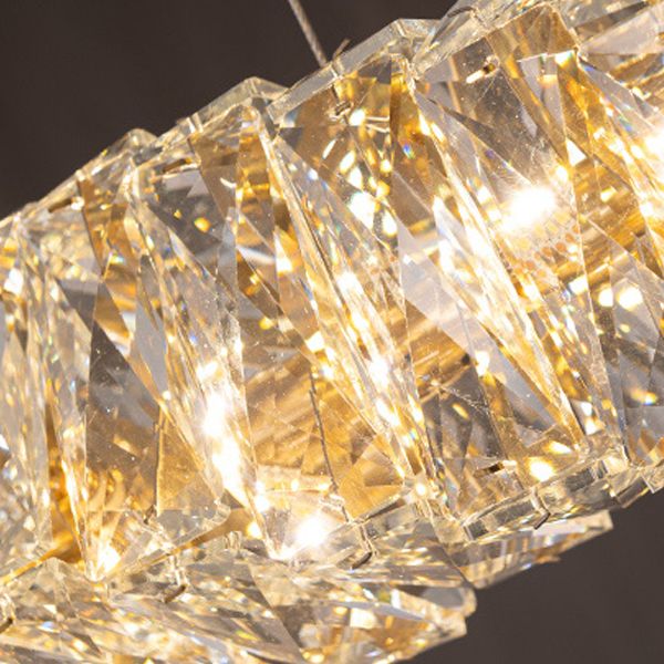 Crystal Island Light Modern LED Island Hanging Light for Dining Room