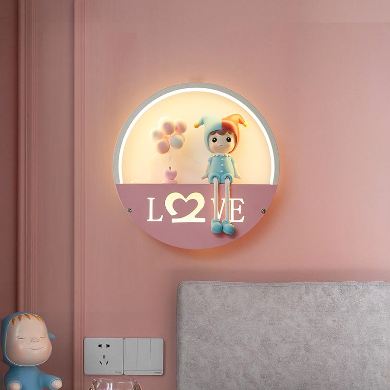 1 illuminazione da parete in metallo moderno per la parete del cerchio leggero per camera da letto