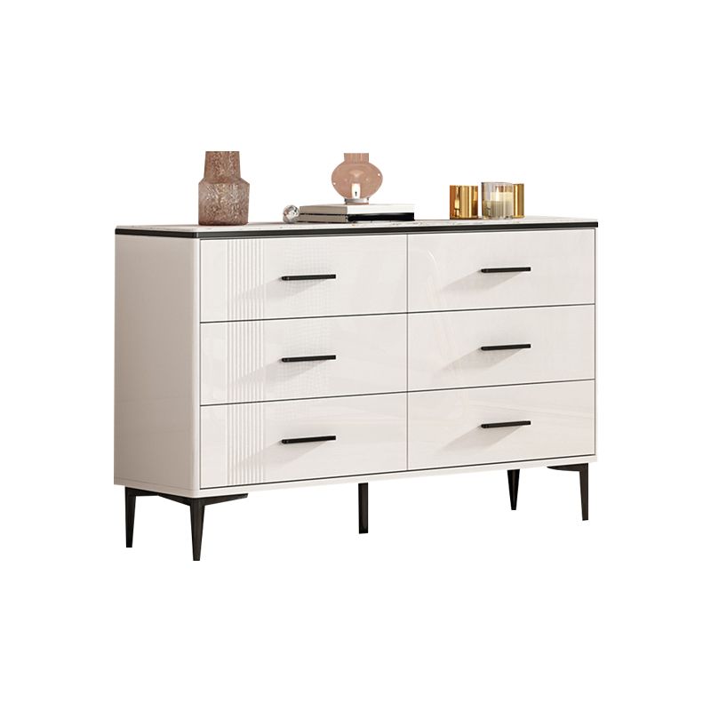 Glam Stone Storage Chest Bedroom 11.8" Wide Chest in White with Drawers