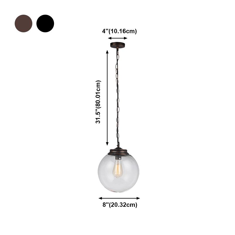 Lampada a sospensione singola in ferro laccata nella luce a sospensione in vetro in stile in stile conciso industriale