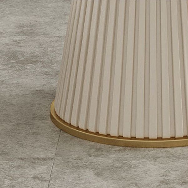 Stone Top Dining Table Round Table with Wood Pedestal Base in White