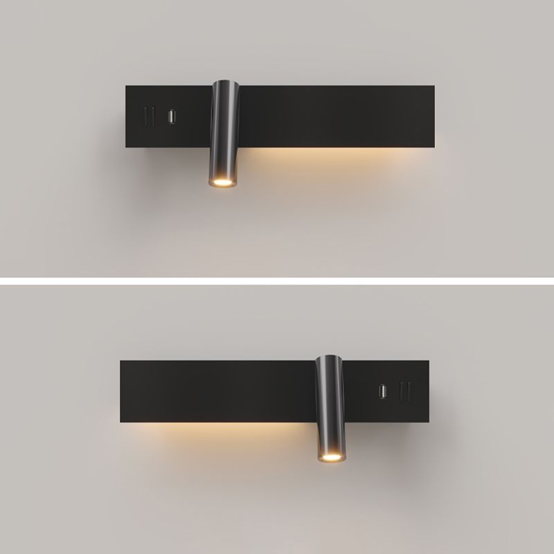 Lámparas de pared LED rectangulares ajustables lámparas de aplanque de metal de estilo moderno