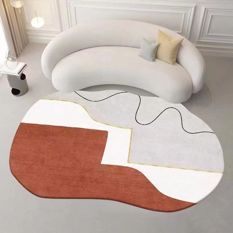 Novelty Shape Carpet Leisure Contrast Panel Rug Polyester Stain Resistant Area Rug