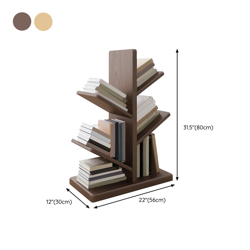 11.81" W Scandinavian Shelf Bookcase Antique Finish Bookshelf with Shelves