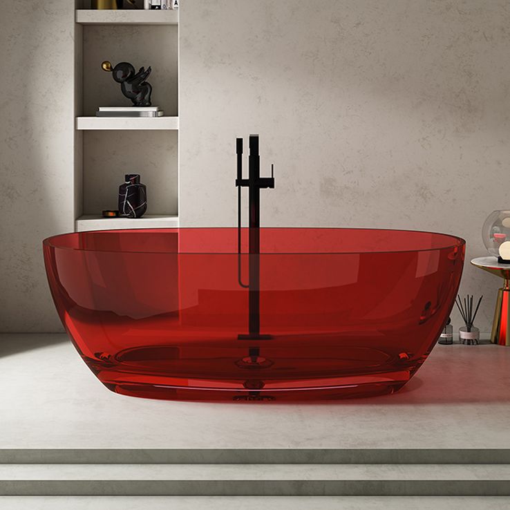 Antique Finish Soaking Bath Tub Stand Alone Modern Oval Bathtub