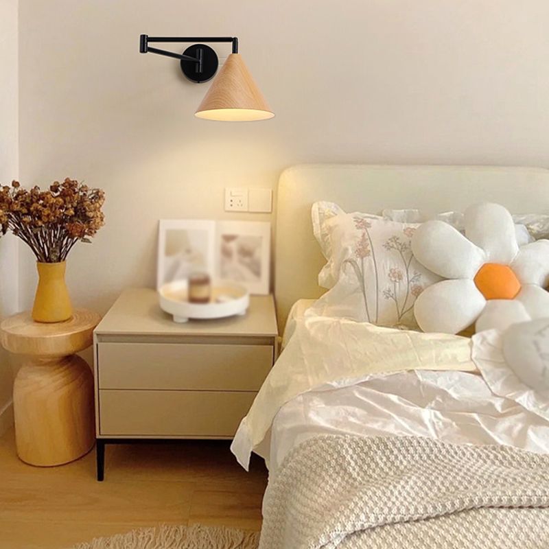 Nordic Style Wall Light Geometry Shape Wall Lamp with Iron Base for Bedroom