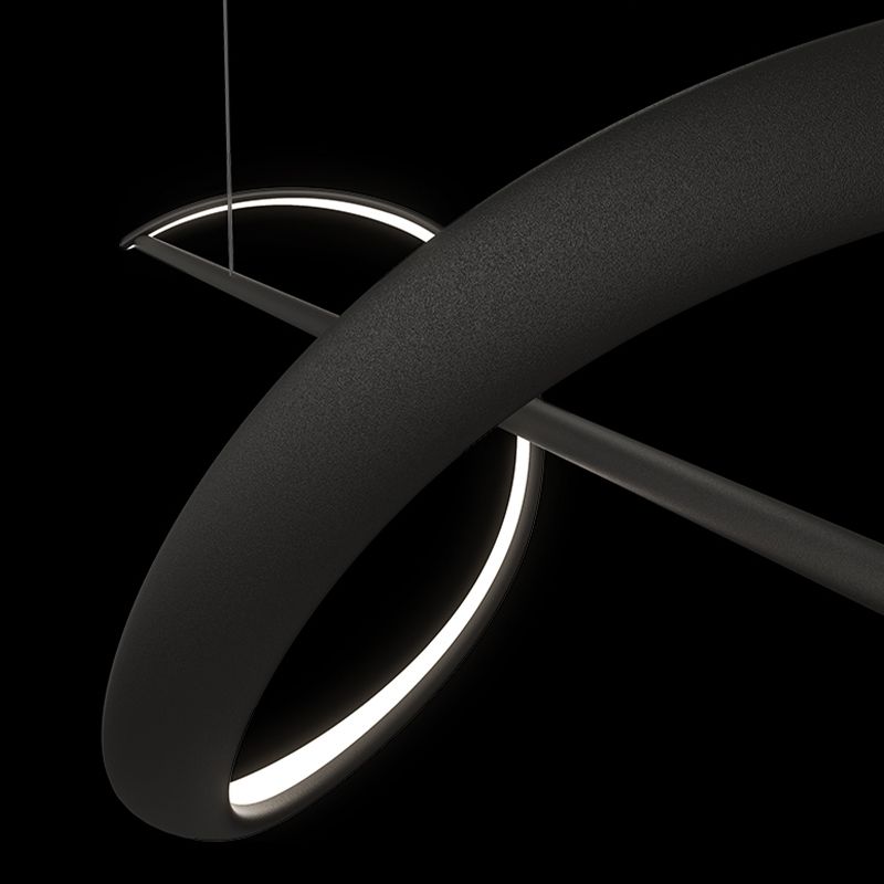 Strip Shape Island Hanging Lamp Modern LED Island Lamp with Acrylic Shade for Dining Room