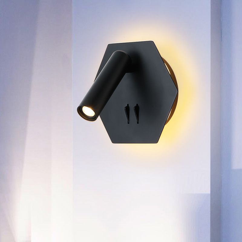 Contemporary LED Adjustable Wall Light with Acrylic Shade for Living Room
