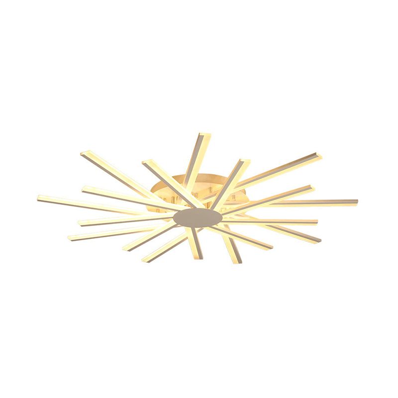 31.5"/39" W LED Living Room Ceiling Mounted Light White Semi Flush Light Fixture with Spiral Acrylic Shade in Warm/White Light