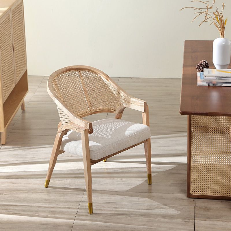 Linen Chair Solid Wood Frame Arms Included Chair for Living Room