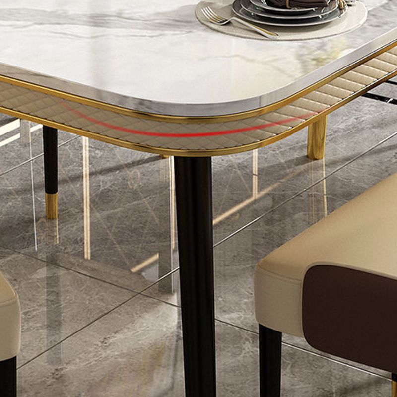 Rectangle Dining Table Traditional Luxury Dining Table with 4 Legs