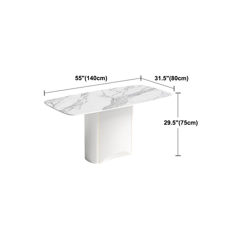 Table à manger en pierre frittée, ton blanc, guéridon de luxe pour salle à manger