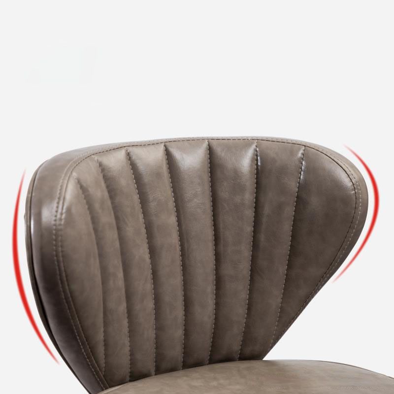 Contemporary Matte Finish Leather Barstool Footrest Reception Stool