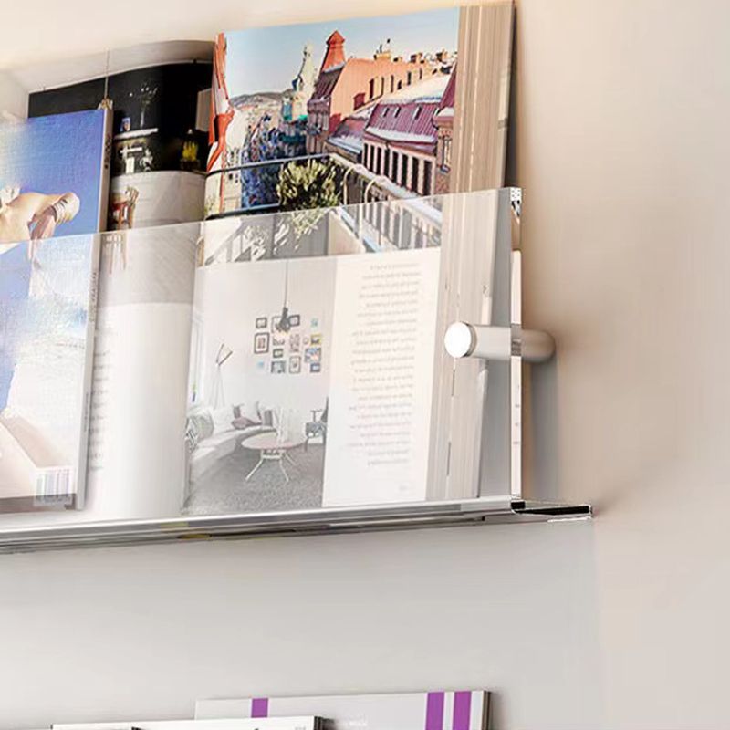 Contemporary Closed Back Bookshelf Horizontal Acrylic Bookcase