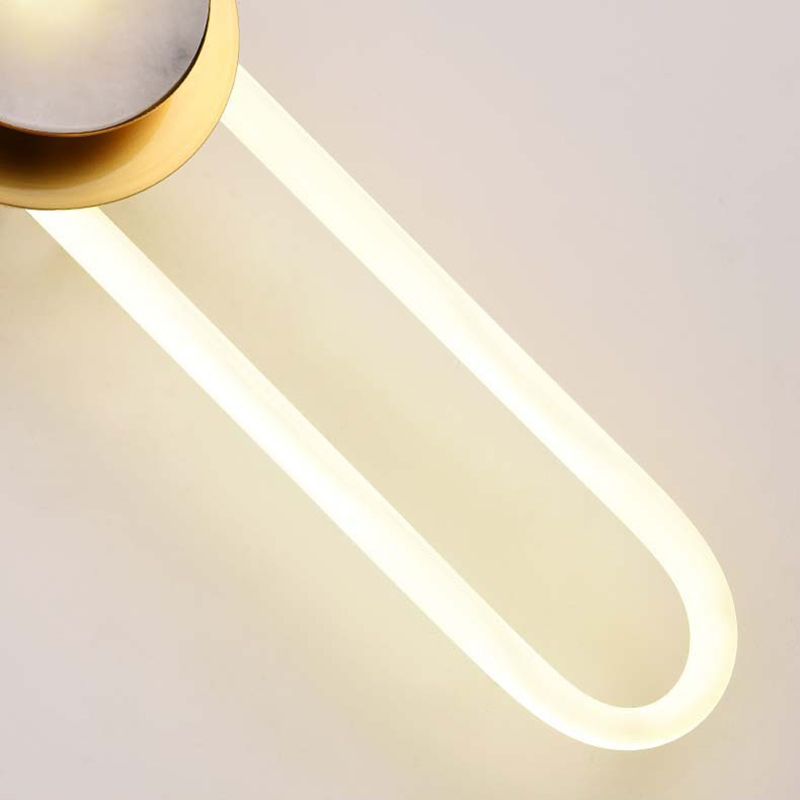 Gold LED Wall Sconce 1 - Light Brass and Stone Modern Wall Armed Sconce