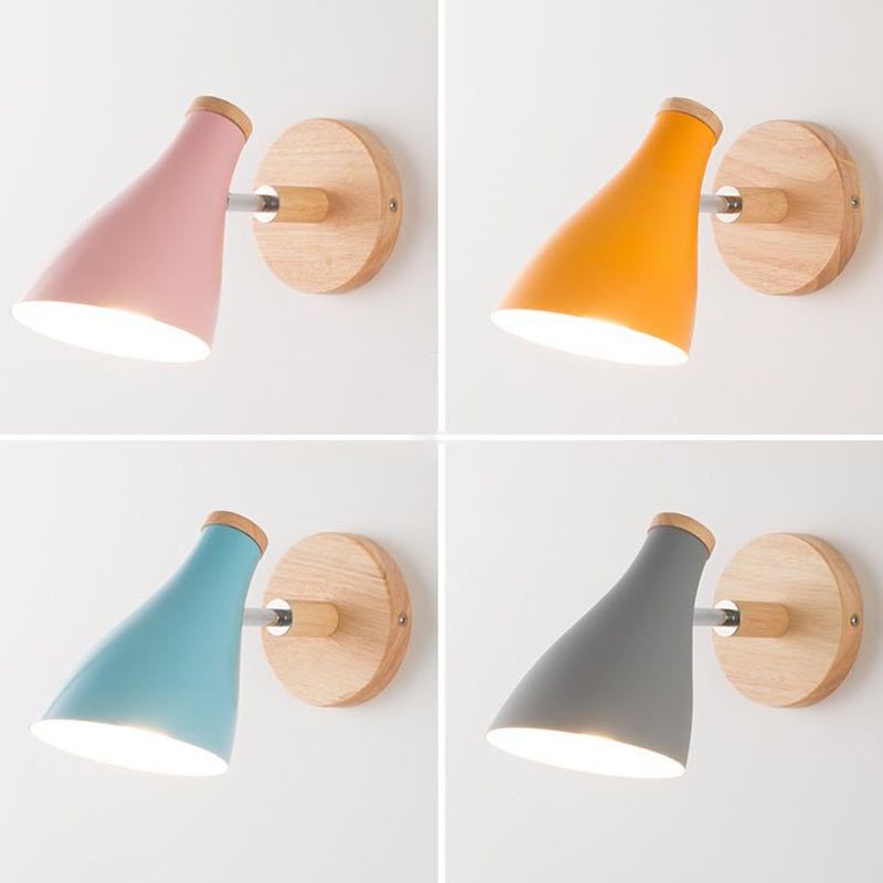 Metal Flared Wall Lighting Modern Style 1 Light Wall Lighting Fixtures