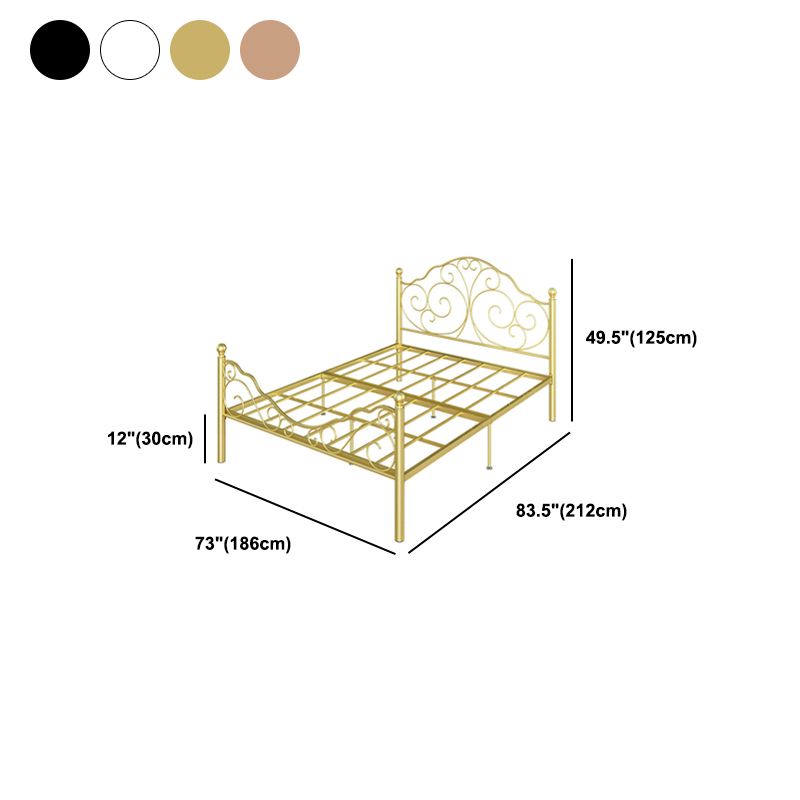 Glam Open-Frame Bed with Iron Headboard and Footboard 49.21" High