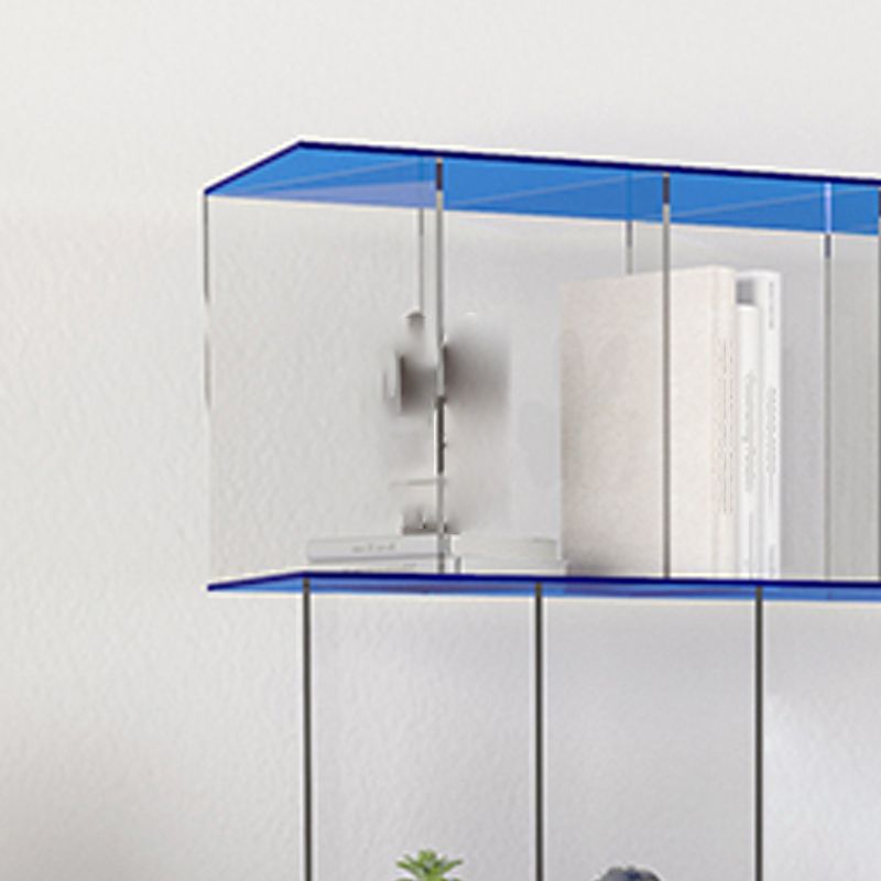 Contemporary Open Back Vertical Bookcase Acrylic Bookshelf with Shelves