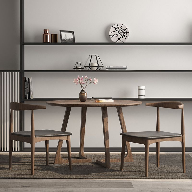 1/2/3/5 PCs Holz moderner Esstisch Set mit runden Tisch- und Holzstühlen Esset Set