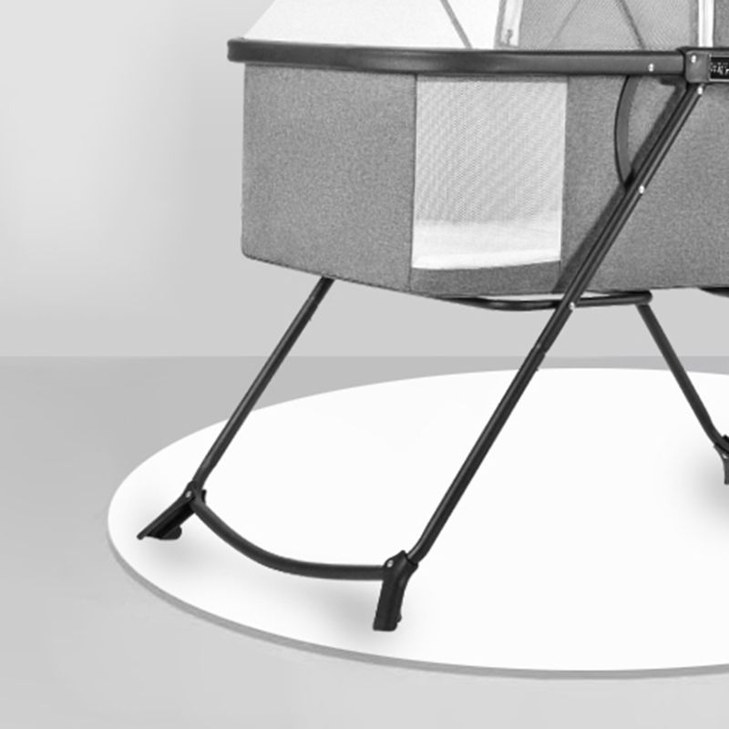 Modern Rocking Metal Gliding Crib Cradle Height Adjustable with Bedding
