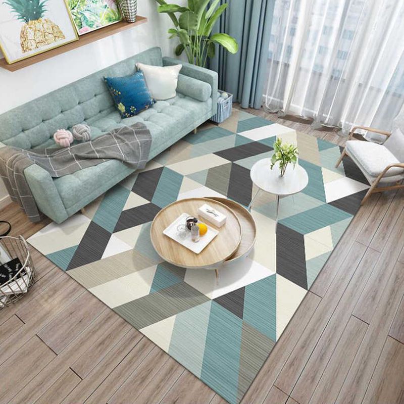 Tapis intérieur élégant Confort de motif géométrique tapis polyester le tapis de support antidérapant pour décoration intérieure