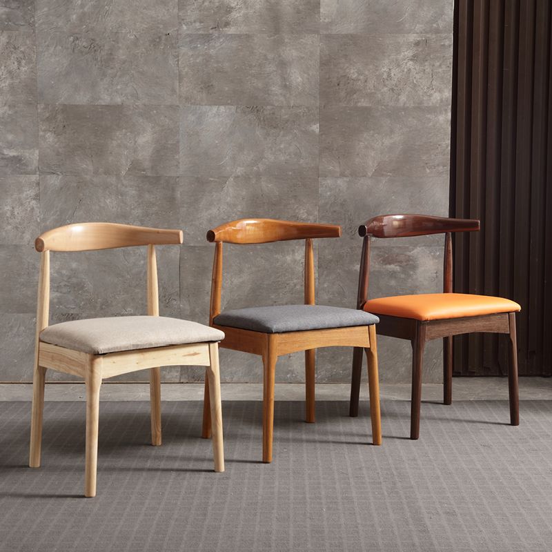 Glam Style Side Chair Wooden Open Back Indoor Dining Side Chair