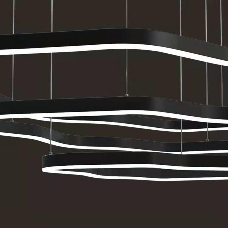 Iluminación moderna de comedor anillos múltiples accesorios de iluminación de araña