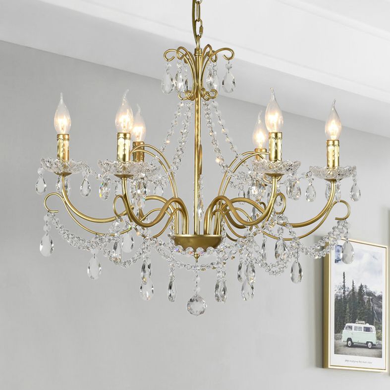 Candle Chandelier Light Fixture Traditional Metal Pendant Lighting for Restaurant