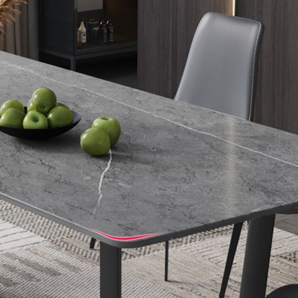 Sintered Stone Dining Table Industrial Dining Room Table with Trestle Base