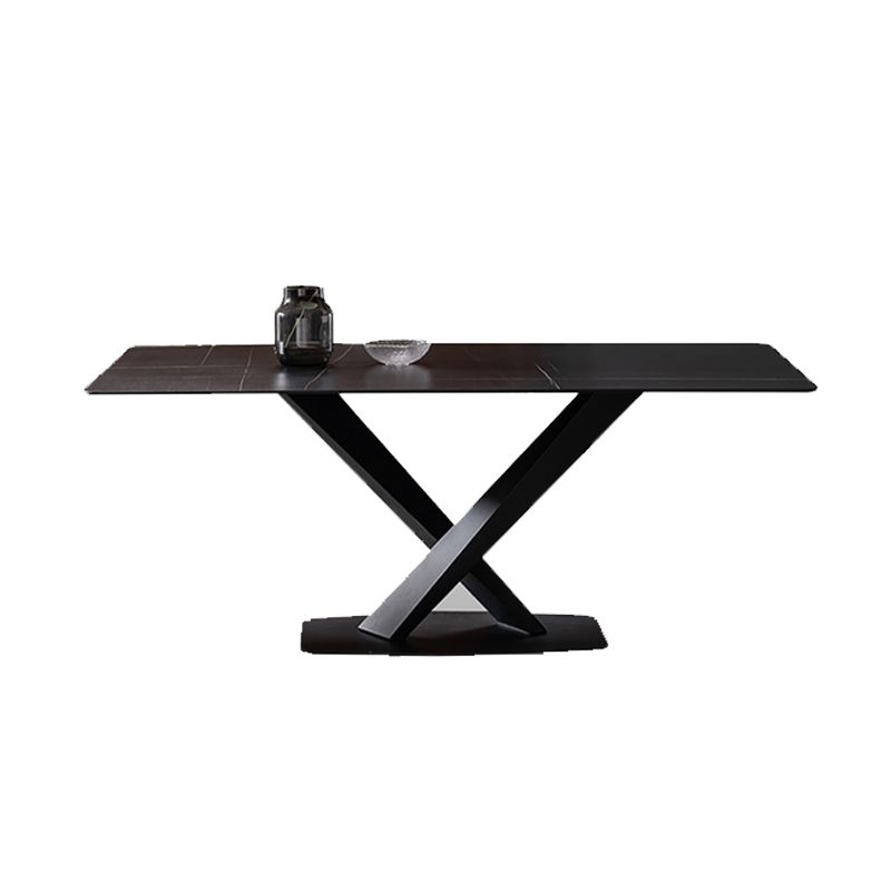 Black Stone Top Dining Table Set with Gray Chairs 1/4/5/7 Pieces Modern Dinette Set