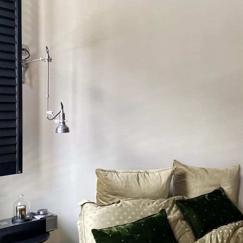 Silver 1-Light Wall Light in Modern Creative Style Aluminium Geometric Reading Wall Lamp