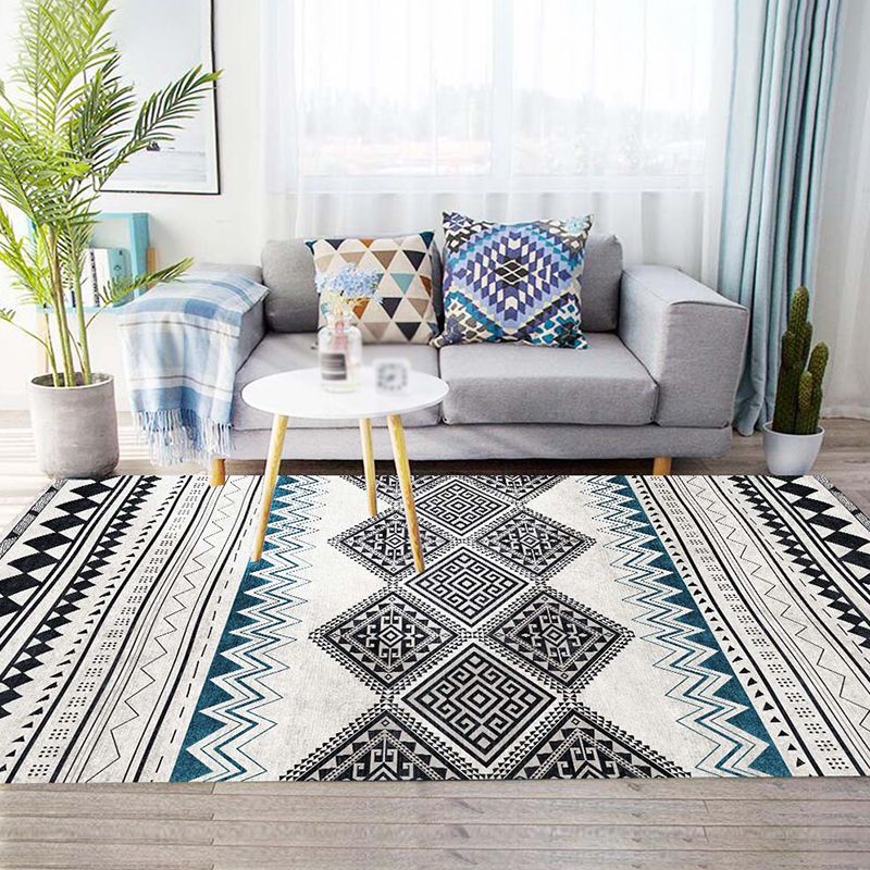 Multicolor Boheems gebied tapijt polyester zuidwestelijk patroon binnen tapijt antislip rugtapijt voor woonkamer