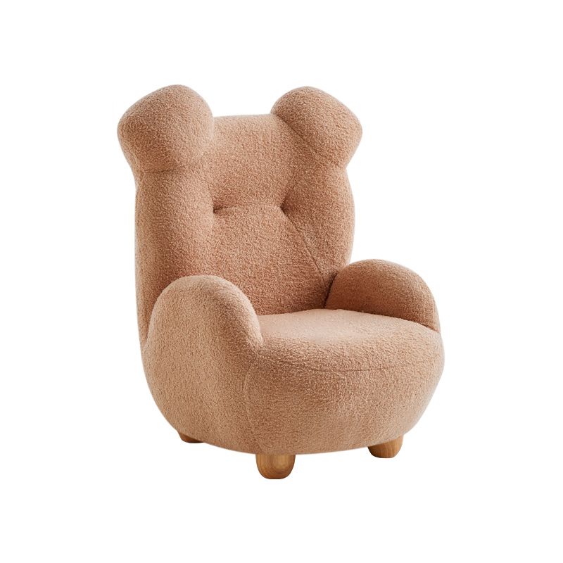 Wool Blend Arm Chair Basic Four Leg Accent Armchair for Living Room, Bedroom