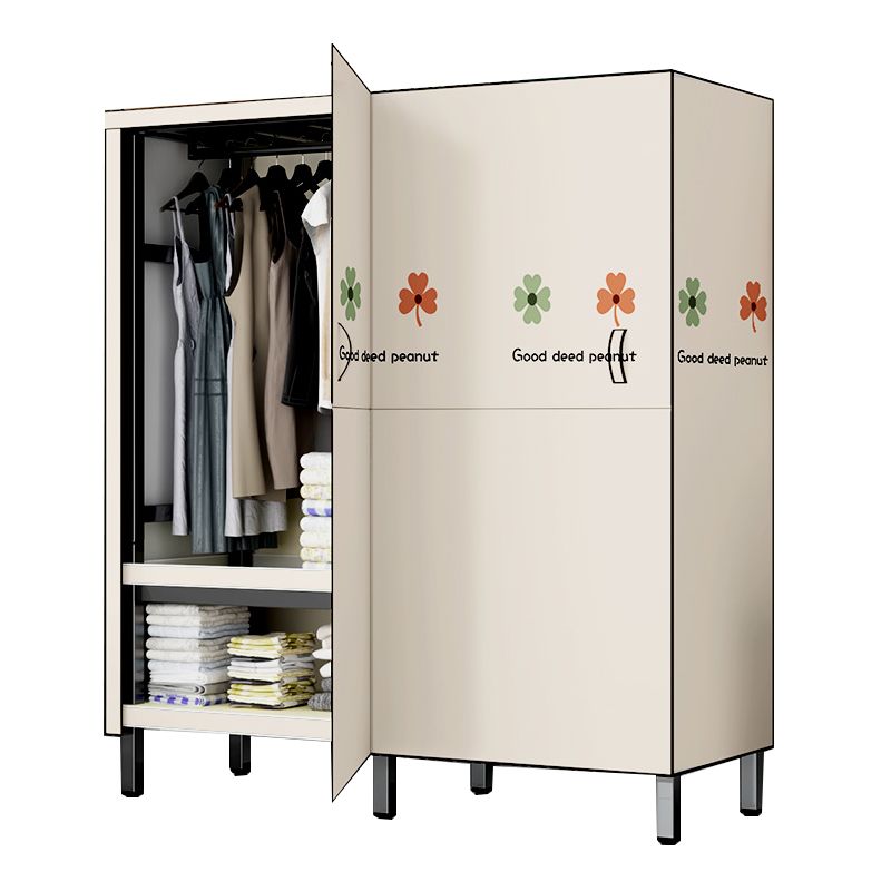 Modern Style Freestanding Wardrobe Armoire Metal Wardrobe with Clothes Rail