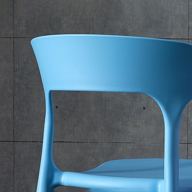 Silla de comedor de plástico escandinavo, sillón de cocina, silla con respaldo abierto