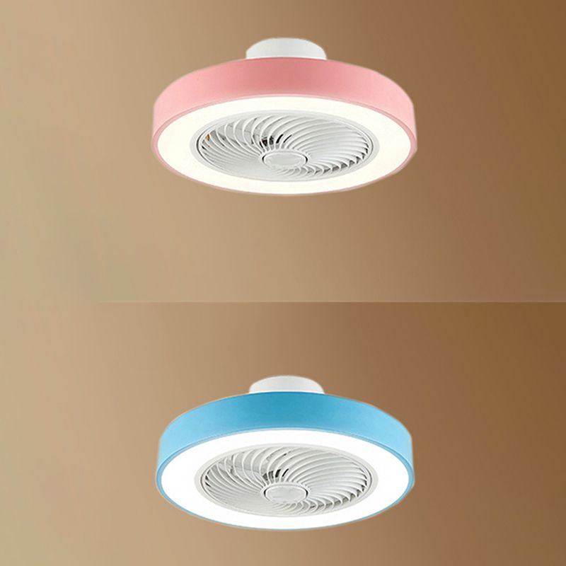 Acrylkreis -LED -Deckenventilatoren im modernen Eisenmakaron Deckenventilator Licht für Innenräume