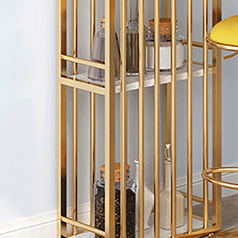 Glam Style 41.3"H Bar Table Marble White Top Specialty Bistro Table in Gold