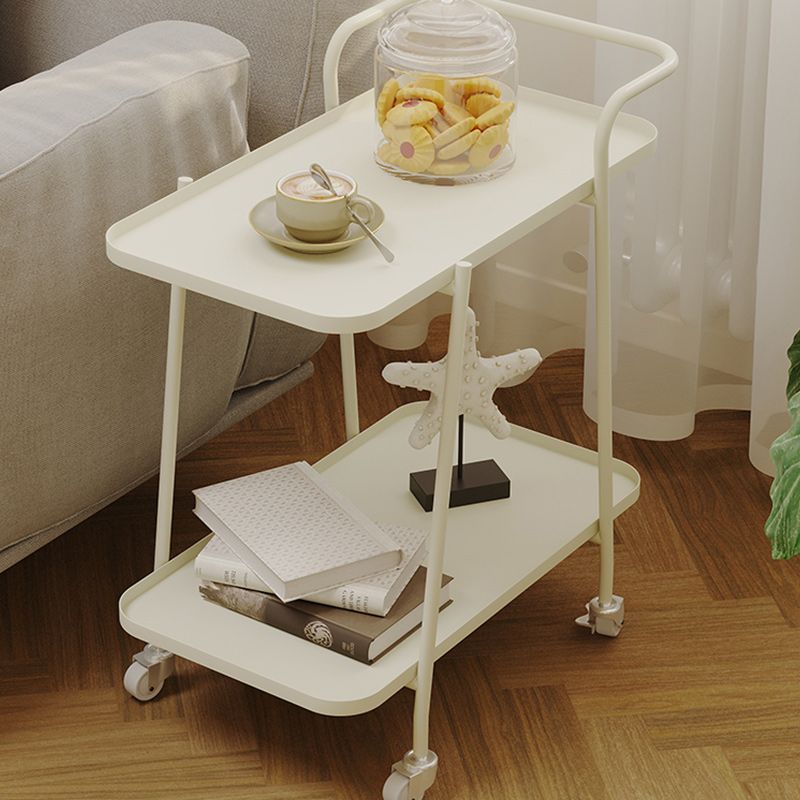 22"H Contemporary Corner Table Metal Double Tier Accent Side Table