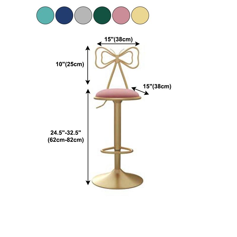 Glam Upholstered Home Stool Matte Finish Footrest Low Back Barstool