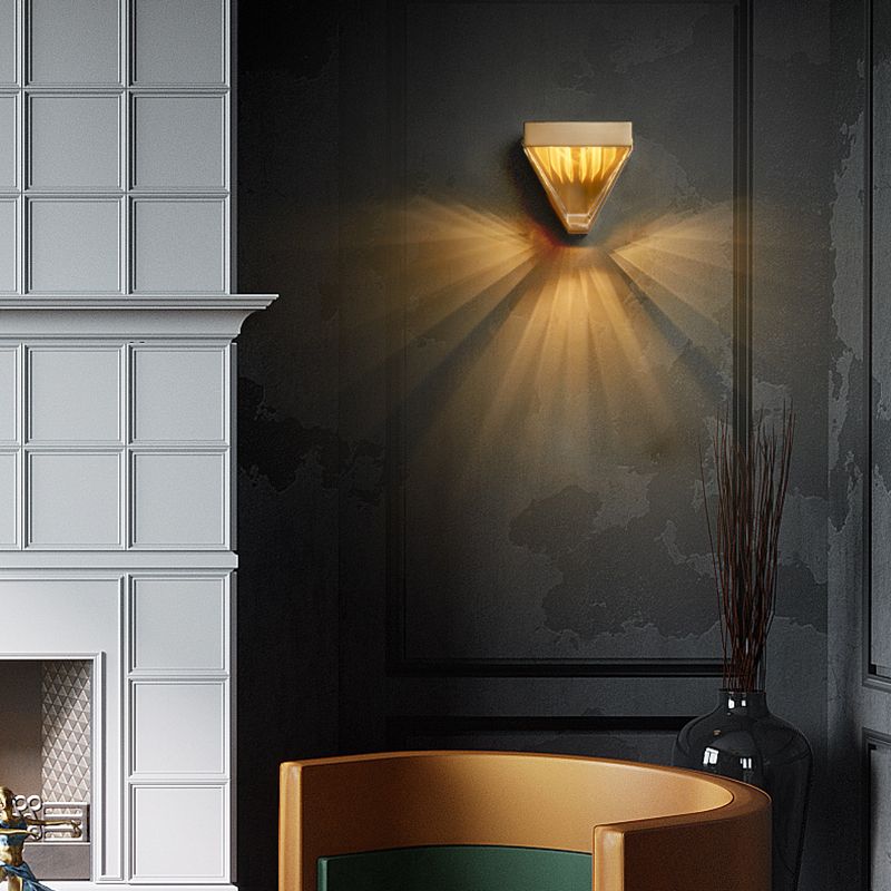 1-Light Geometric Sconce Light Fixture Modern Crystal Wall Lights